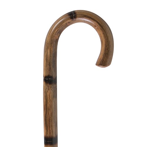 Wood Cane, Round Handle, Crook Style, Walking Aid, Light Mahogany (Round Hand...