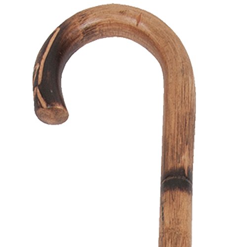 Wood Cane, Round Handle, Crook Style, Walking Aid, Light Mahogany (Round Hand...