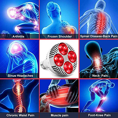 Red Light Therapy Lamp with Socket,PDGROW 48W 24 LED Deep Red Light Therapy B...