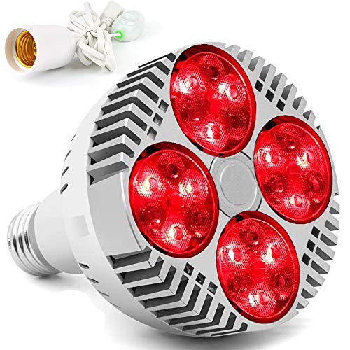 Red Light Therapy Lamp with Socket,PDGROW 48W 24 LED Deep Red Light Therapy B...