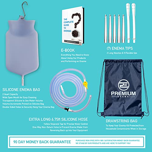PE Clear Silicone Enema Bag Kit. Suitable for Coffee and Water Colon Cleansin...