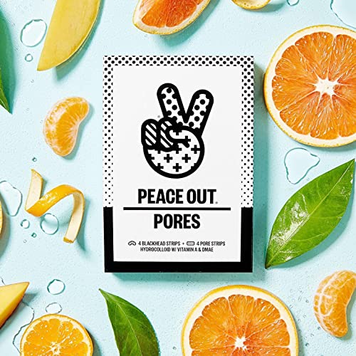 Peace Out Skincare Pores. Hydrocolloid Pore-Refining Nose and Face Strips wit...