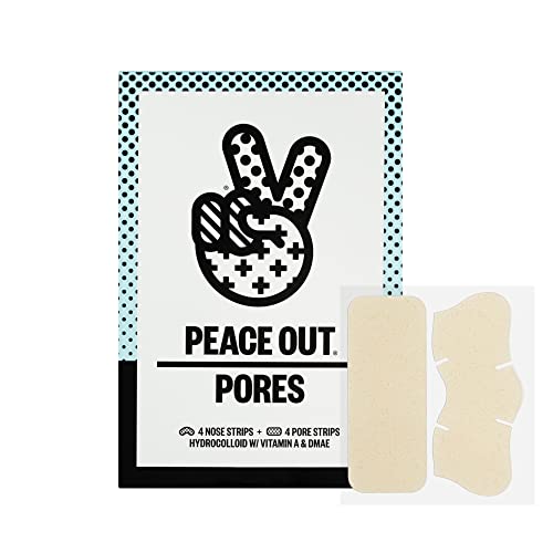 Peace Out Skincare Pores. Hydrocolloid Pore-Refining Nose and Face Strips wit...