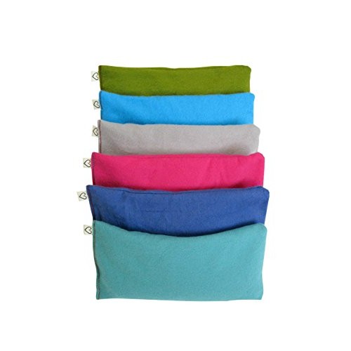 Peacegoods Unscented Organic Flax Seed Eye Pillow - Pack of (6) - Soft Cotton...