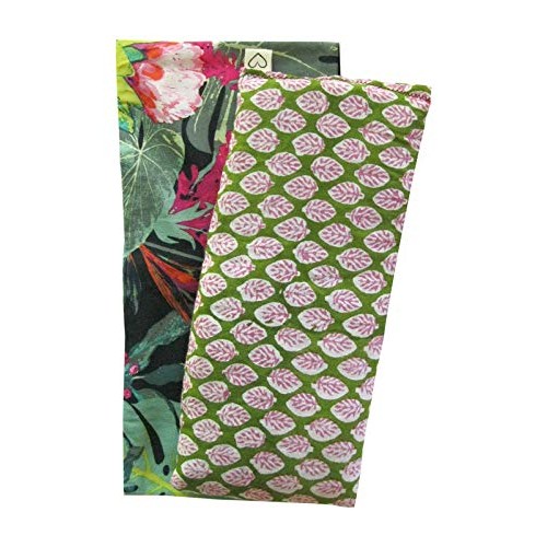 Spa Gift Set - Scented Eye Pillow & Cover - Lavender Flax - Washable Cotton C...