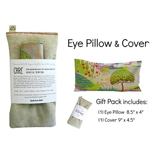 Yoga Unscented Flax Seed Eye Pillow - Meditaiton Massage -Soothing Soft Cotto...