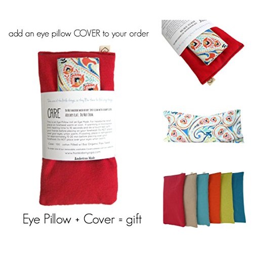 Yoga Unscented Organic Flax Seed Eye Pillow - Soft Cotton Flannel 4 x 8.5 - t...