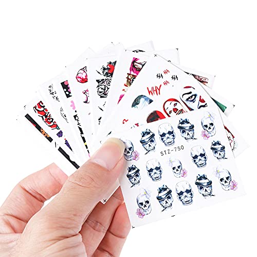 Peanuty 24 Sheet Horror Bloody Nail Sticker Decals Halloween Nail Stickers fo...