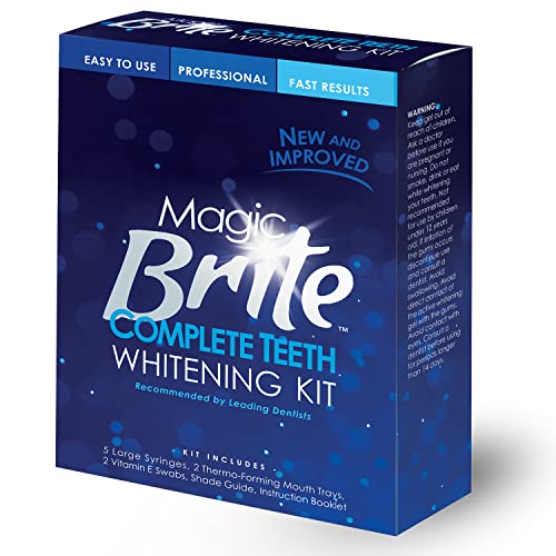 MagicBrite Complete Teeth Whitening Kit at Home Whitener - LED Light, 35% Car...