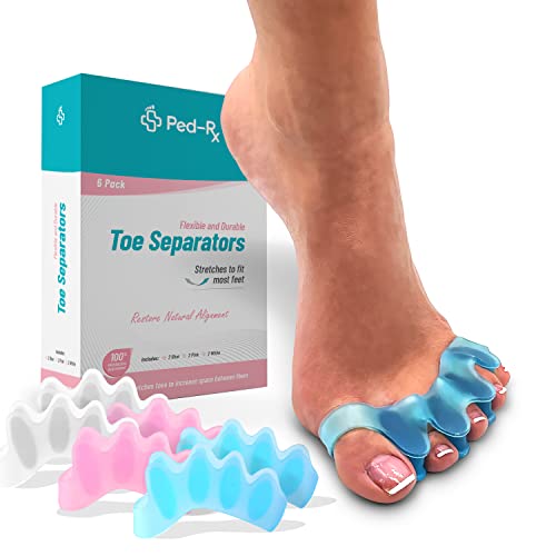 Ped-Rx Toe Separators - Toe Stretchers - To Straighten Overlapping Toes, Croo...