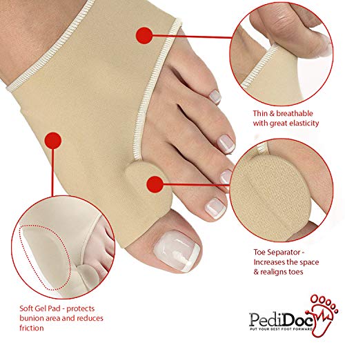 PediDoc™ Bunion Corrector – Bunion Relief Sleeves Bunion Pads Brace Cushions ...