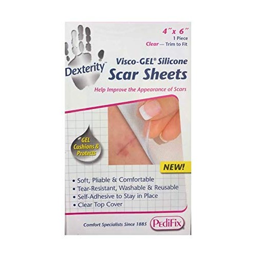 Pedifix Dexterity Visco GEL Silicone Scar Sheet Clear, 4" x 6", 1 Sheet