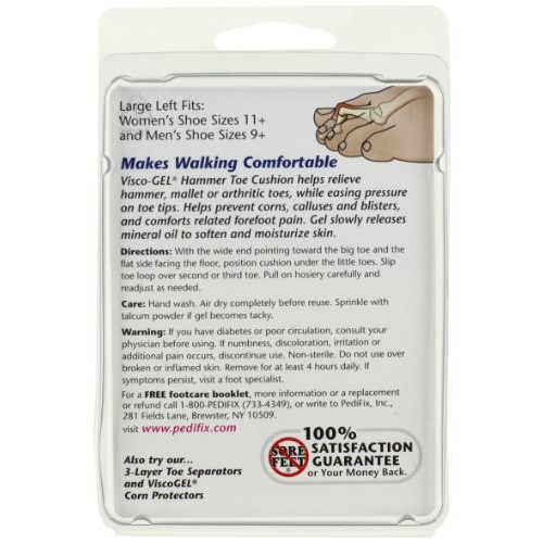 PediFix Visco-gel Hammer Toe Cushion, Large Left
