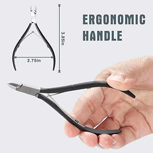 Cuticle Nipper with Cuticle Pusher-Professional Grade Stainless Steel Cuticle...