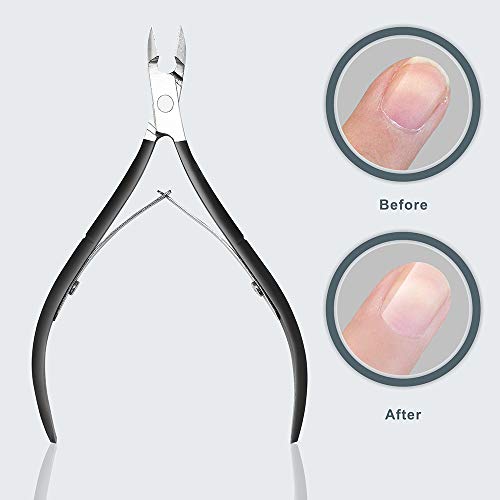 Cuticle Nipper with Cuticle Pusher-Professional Grade Stainless Steel Cuticle...