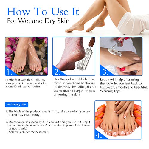 Professional Pedicure Foot File, Colossal Stainless Steel Detachable Foot Scr...