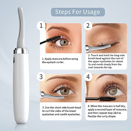 PEIPAI Rechargeable Heated Eyelash Curler, USB Silicone Comb Eyelash Curler Q...