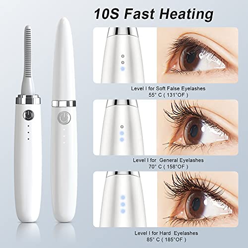 PEIPAI Rechargeable Heated Eyelash Curler, USB Silicone Comb Eyelash Curler Q...
