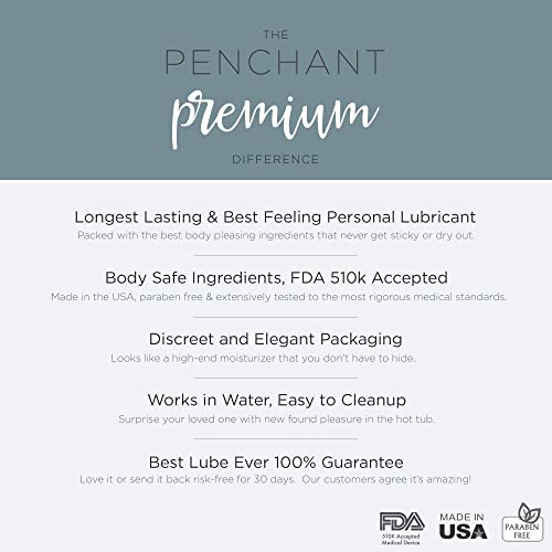 Penchant Intimate Lubricants for Sensitive Skin - Silicone Based, Discreet La...