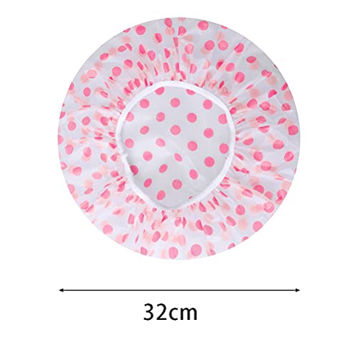 Shower Caps, 3 Pcs Waterproof Bath Caps Plastic Reusable Shower Caps Elastic ...