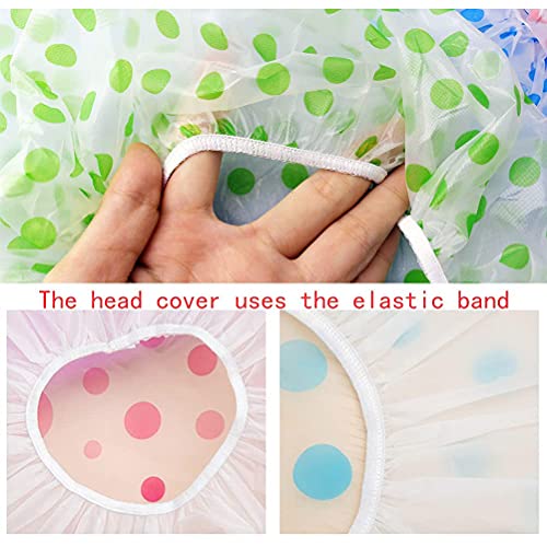 Shower Caps, 3 Pcs Waterproof Bath Caps Plastic Reusable Shower Caps Elastic ...