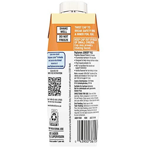 Peptamen Junior PHGG Formula with Plant-Based Prebiotic Fiber, Vanilla, 8.45 ...