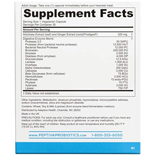 Peptiva Digestive Enzyme Supplement + ProDigest - Helps with Bloating, Gas, C...