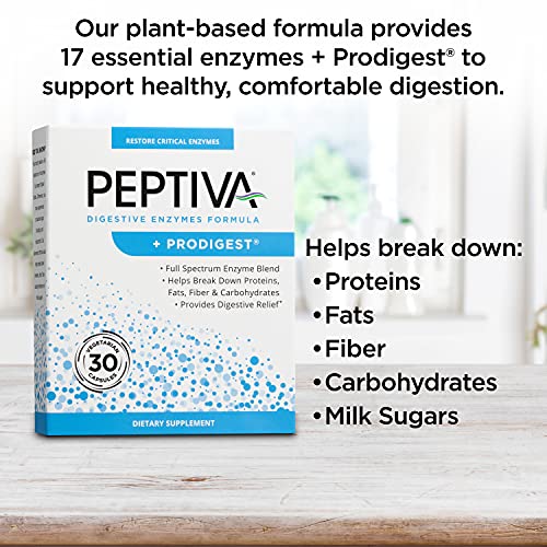 Peptiva Digestive Enzyme Supplement + ProDigest - Helps with Bloating, Gas, C...