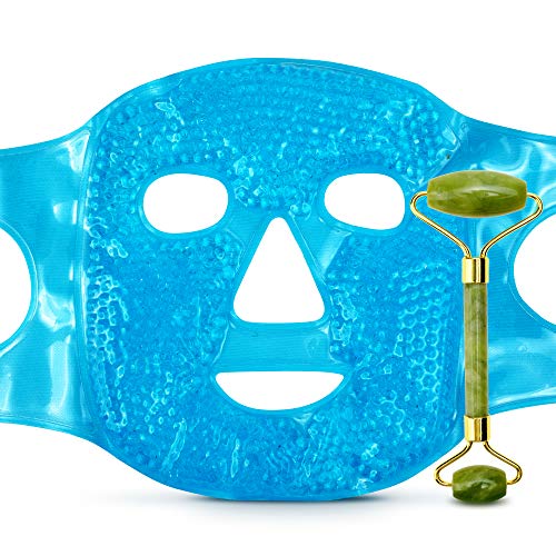 Perfecore Cooling Ice Face Mask Gel pack Jade Roller - Beauty Roller Face Nec...