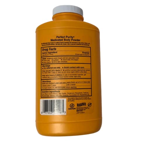 Perfect Purity Medicated Body Powder Triple Relief Formula, Absorbs Moisture,...