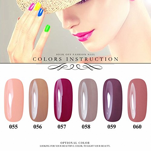 Perfect Summer Gel Nail Polish Set - Soft Tranquil Tones pink nude Wine Red K...