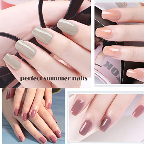 Perfect Summer Gel Nail Polish Set - Soft Tranquil Tones pink nude Wine Red K...