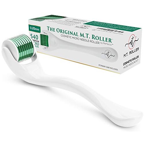 Derma Roller Cosmetic Skin Microneedling Kit for Face - .25mm Titanium Micro ...