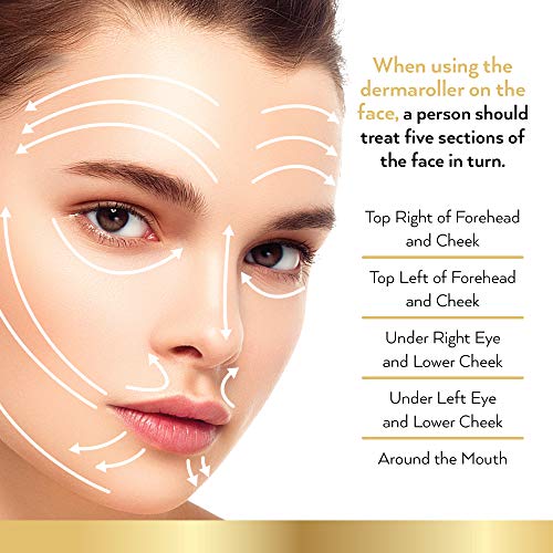 Derma Roller Cosmetic Skin Microneedling Kit for Face - .25mm Titanium Micro ...