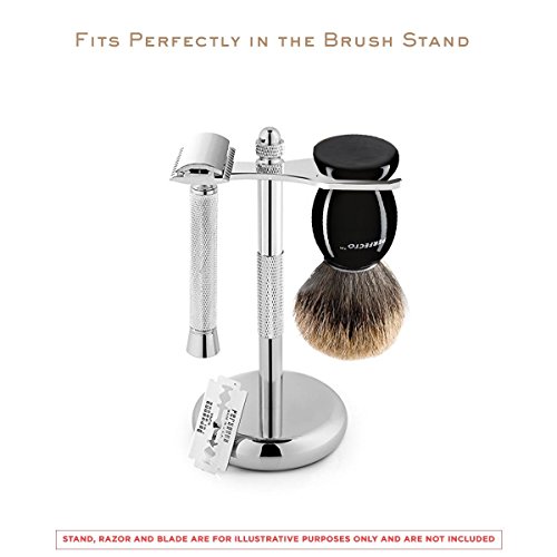 Perfecto 100% Pure Badger Shaving Brush-Black Handle- Engineered for The Best...