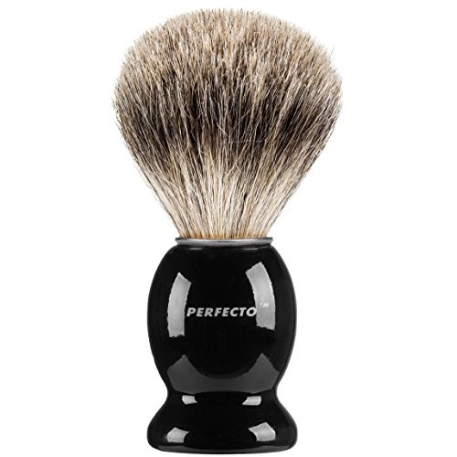Perfecto 100% Pure Badger Shaving Brush-Black Handle- Engineered for The Best...