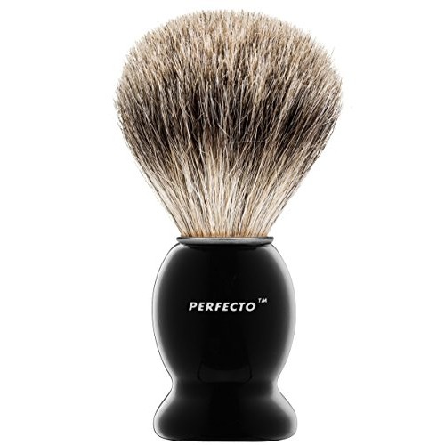 Perfecto 100% Pure Badger Shaving Brush-Black Handle- Engineered for The Best...