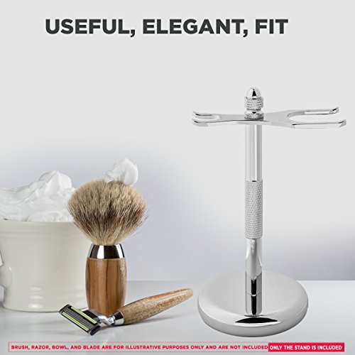 Perfecto Deluxe Chrome Razor and Brush Stand - The Best Safety Razor Stand. T...