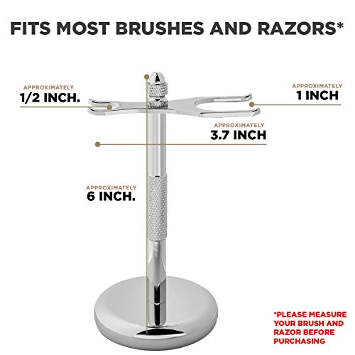 Perfecto Deluxe Chrome Razor and Brush Stand - The Best Safety Razor Stand. T...