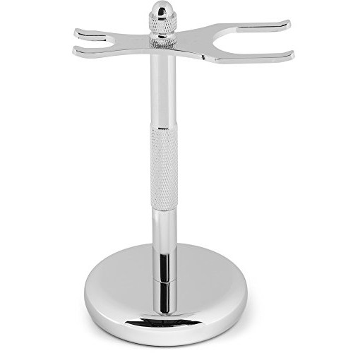 Perfecto Deluxe Chrome Razor and Brush Stand - The Best Safety Razor Stand. T...