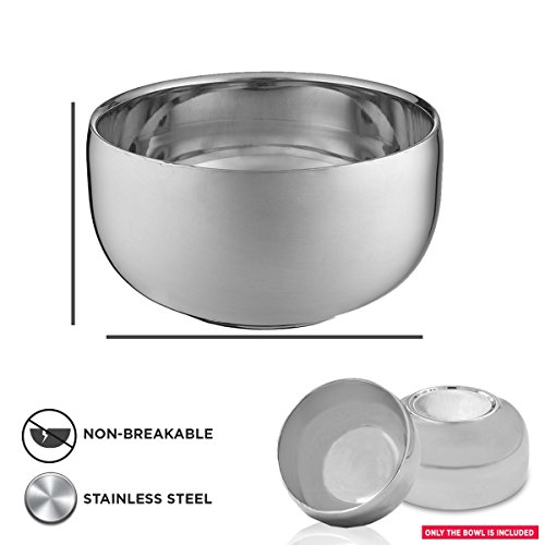 Perfecto Stainless Steel Shaving Bowl. Durable Metal Mug For Shaving Soap & C...