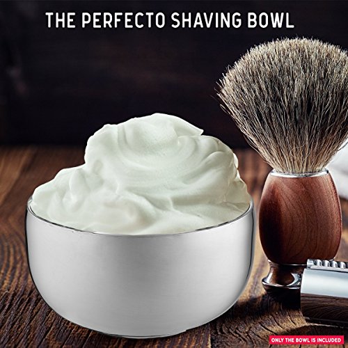Perfecto Stainless Steel Shaving Bowl. Durable Metal Mug For Shaving Soap & C...