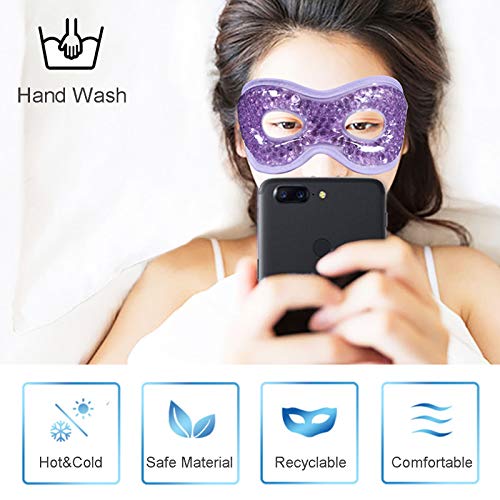Permotary 2PCS Gel Eye Mask Reusable Hot Cold Compress Pack Eye Therapy ,Ther...