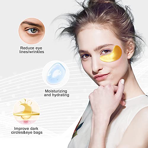 Permotary 30 Pairs 24K Gold Gel Collagen Eye Pads,Crystal Collagen Under Eye ...