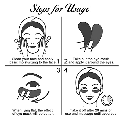 Permotary 30 Pairs 24K Gold Gel Collagen Eye Pads,Crystal Collagen Under Eye ...