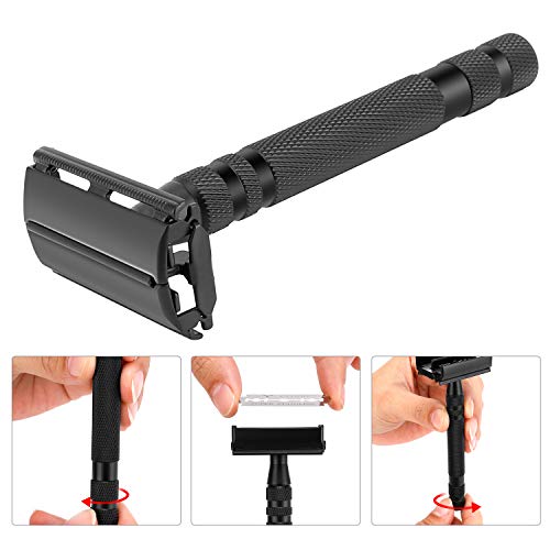 Amazing Safety Razor Shave Kit - Mysterious Black Men's Shaving & Grooming Se...