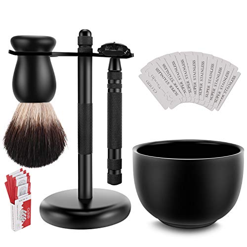 Amazing Safety Razor Shave Kit - Mysterious Black Men's Shaving & Grooming Se...