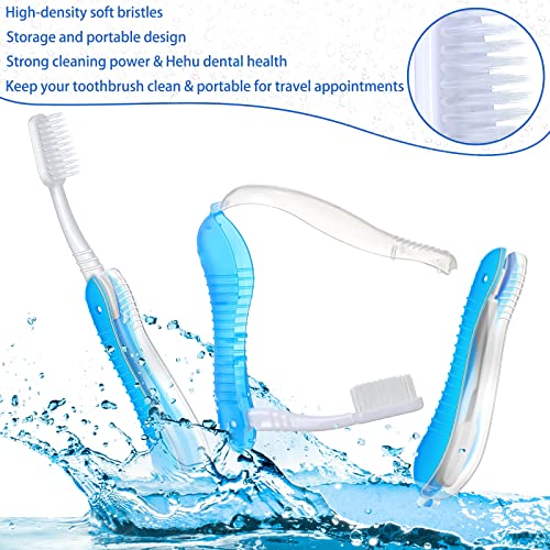 20 Pieces Travel Camping Toothbrush with Cover Portable Medium Bristle Compac...