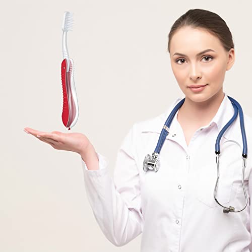 20 Pieces Travel Camping Toothbrush with Cover Portable Medium Bristle Compac...