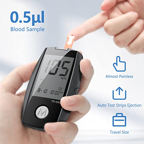 Blood Glucose Monitor Kit, 100 Counts 30 Gauge Lancets, 100 Blood Test Strips...
